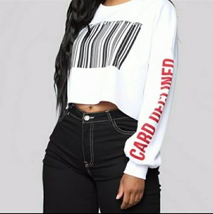 Fashion nova graphic white crop top